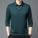 Men's False Two Pieces Knitwear Bottoming Sweater - Heritage cosmetics and beauty care