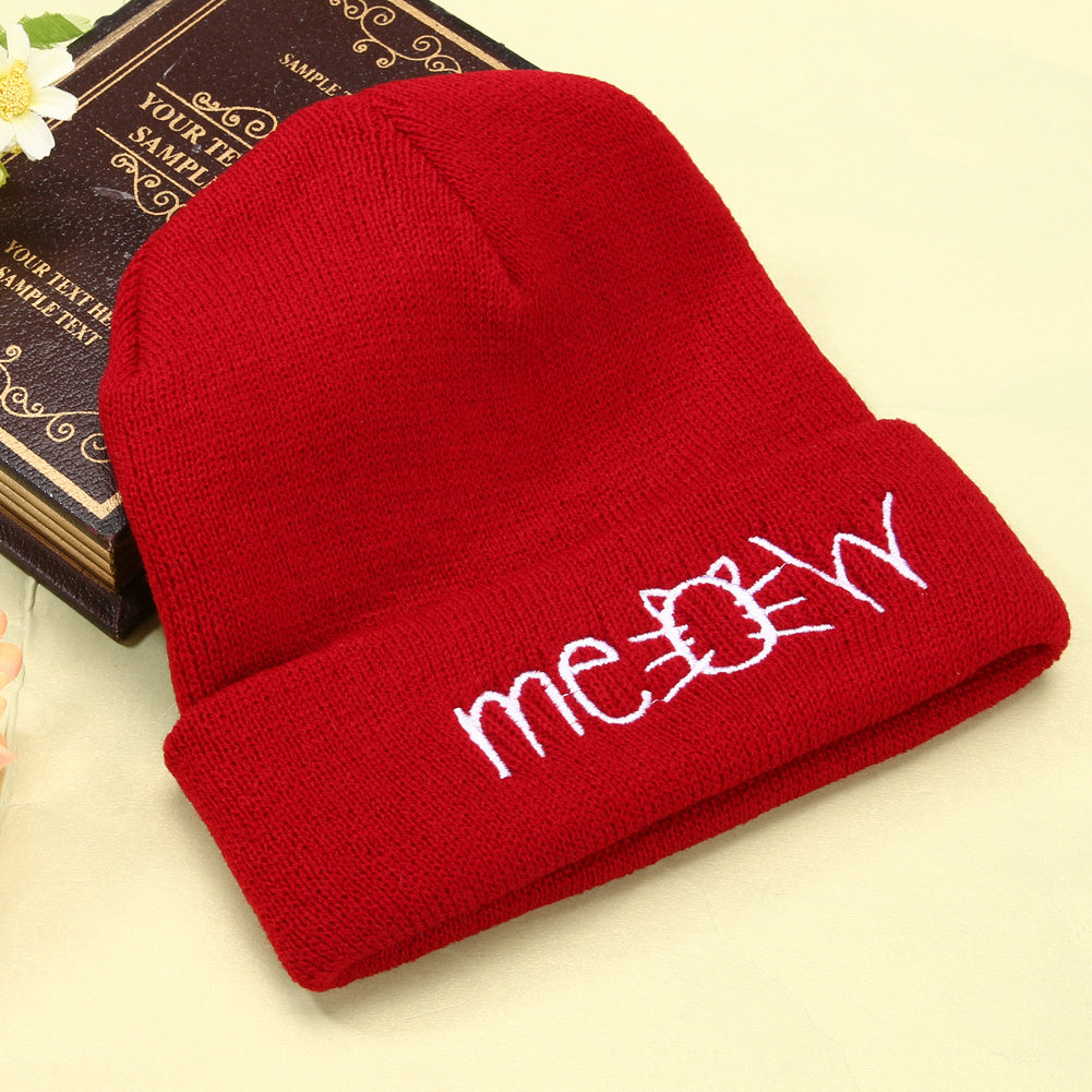 Autumn MEOW  Men Women Casual Hip Hop Hats Knitted Wool Skullies Beanies Hat Warm Winter Hat For Women Beanie Winter Caps - Heritage cosmetics and beauty care