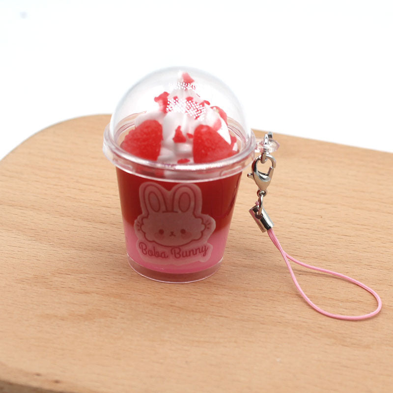 Strawberry Bunny Ice Cream Cup Keychain - Heritage cosmetics and beauty care