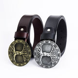 Round buckle belt fashionable casual men's cowhide - Heritage cosmetics and beauty care