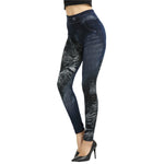 Women Leggings Plus size Faux Denim Jeans Leggings - Heritage cosmetics and beauty care