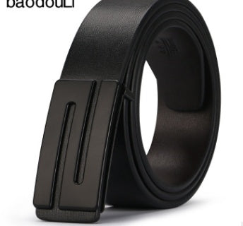 The young man's belt buckle belt smooth leather belts PU Korean tide students leisure plate buckle - Heritage cosmetics and beauty care