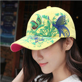 Korean Version Embroidered Baseball Butterfly Embroidery Duck Tongue Print Tide Hat Hat Women Hat Wholesale Sunscreen Hats - Heritage cosmetics and beauty care