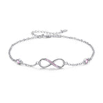 Sterling Silver Endless Love Symbol Anklet Charm Adjustable Chain Anklets For Women - Heritage cosmetics and beauty care