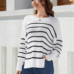 Ladies' Fashionable Long Sleeved Round Neck Knitted Sweater - Heritage cosmetics and beauty care