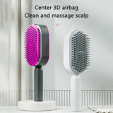 Self Cleaning Hair Brush For Women One-key Cleaning Hair Loss Airbag Massage Scalp Comb Anti-Static Hairbrush - Heritage cosmetics and beauty care