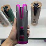 Rechargeable Automatic Hair Curler Women Portable Hair Curling Iron LCD Display Ceramic Curly Rotating Curling Wave Styer - Heritage cosmetics and beauty care