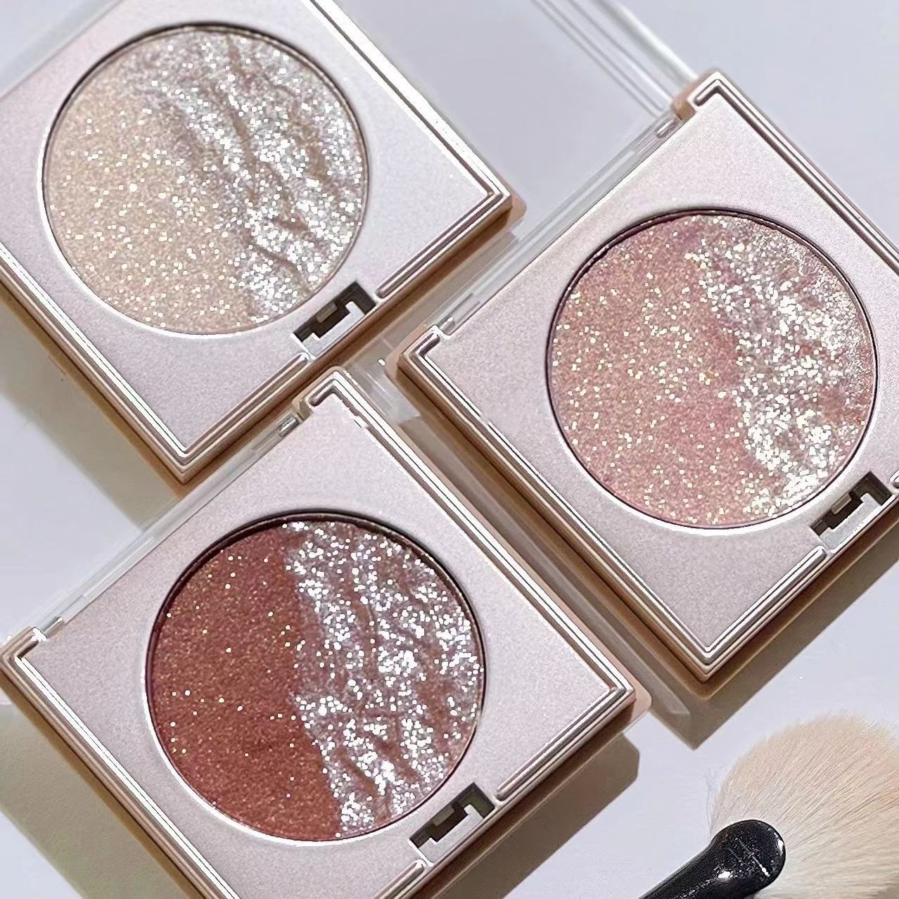 Pure Desire For Water Light Fragile Sense Fairy Female Highlight Blush Eye Shadow Three-in-one Double Stitching Highlight - Heritage cosmetics and beauty care