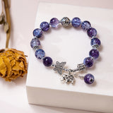 Chinese Style Butterfly Cracked Cystal Bracelet Gradient Beads Antique Silver Ladies - Heritage cosmetics and beauty care