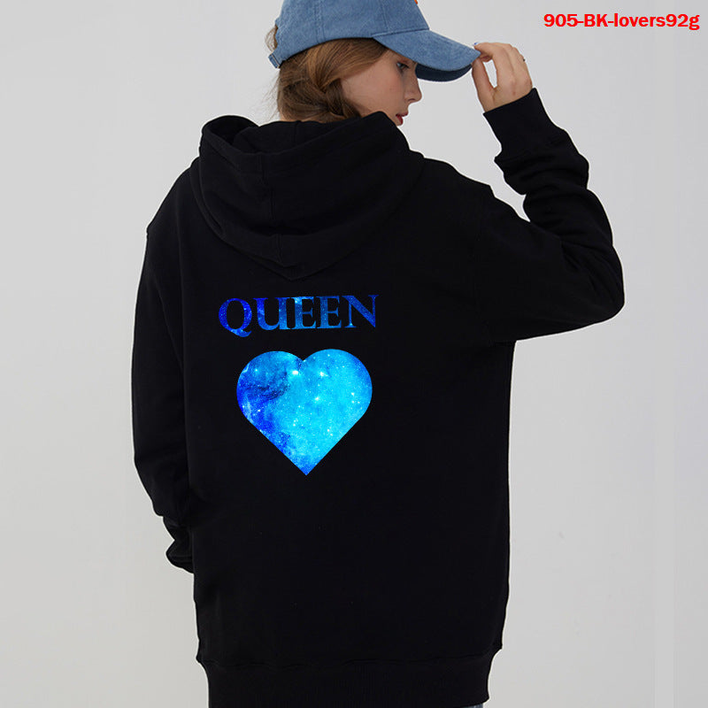 Women Hoodies King Queen Printed Sweatshirt Lovers - Heritage cosmetics and beauty care