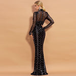 Sequins Women Maxi Dresses Long Sleeve Female Party Dresses - Heritage cosmetics and beauty care