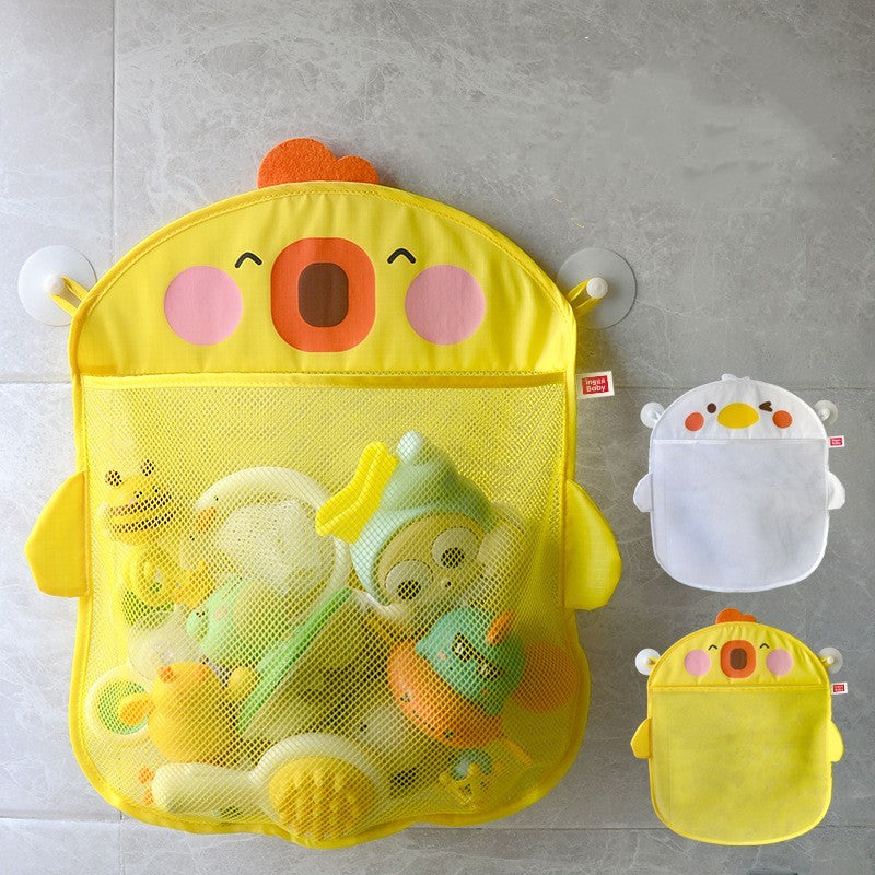 Cartoon Cute Duck Baby Bathing Storage Mesh Bag Bathroom With Suction Cup Hanging - Heritage cosmetics and beauty care