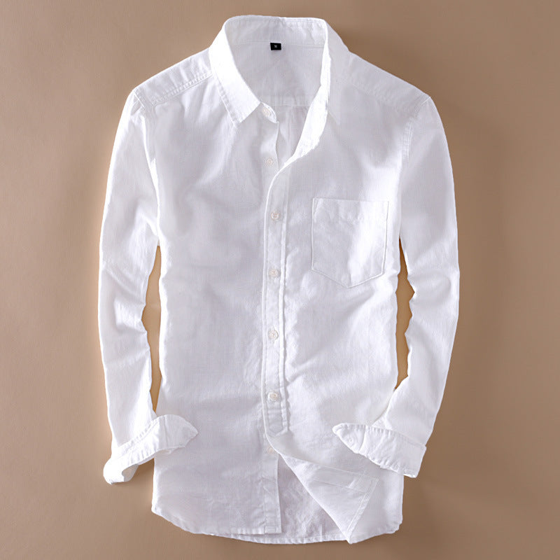 Simple White Linen Shirt For Men - Heritage cosmetics and beauty care