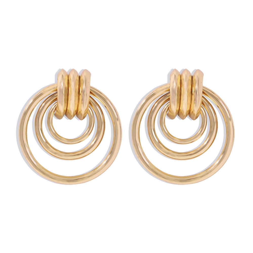 Earring Jewelry Gold Multi-layer Metal Irregular Earrings - Heritage cosmetics and beauty care