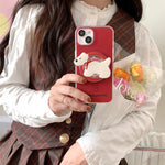 Retro New Year Red Bow Tie Puppy Drop-resistant Phone Case Heritage cosmetics and beauty care