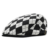 Retro Plaid Short Brim Advance Hats British Casual Painter Hat - Heritage cosmetics and beauty care