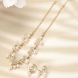 Pearl Bohemian Style Necklace Earrings Jewelry Set - Heritage cosmetics and beauty care