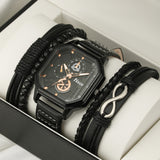 Double-layer Square Shell Casual Men's Watch Suit - Heritage cosmetics and beauty care