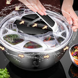 Stainless Steel Salad Vegetable Dehydrator Salad Drying Machine Fruit And Vegetable Drain Basket Household Vegetable Washing Press Water Throwing Artifact Heritage cosmetics and beauty care