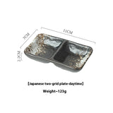 Ceramic Double-grid Korean-style Barbecue Seasoning Hot Pot Sauce Dipping Plates - Heritage cosmetics and beauty care