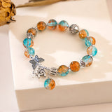 Chinese Style Butterfly Cracked Cystal Bracelet Gradient Beads Antique Silver Ladies - Heritage cosmetics and beauty care