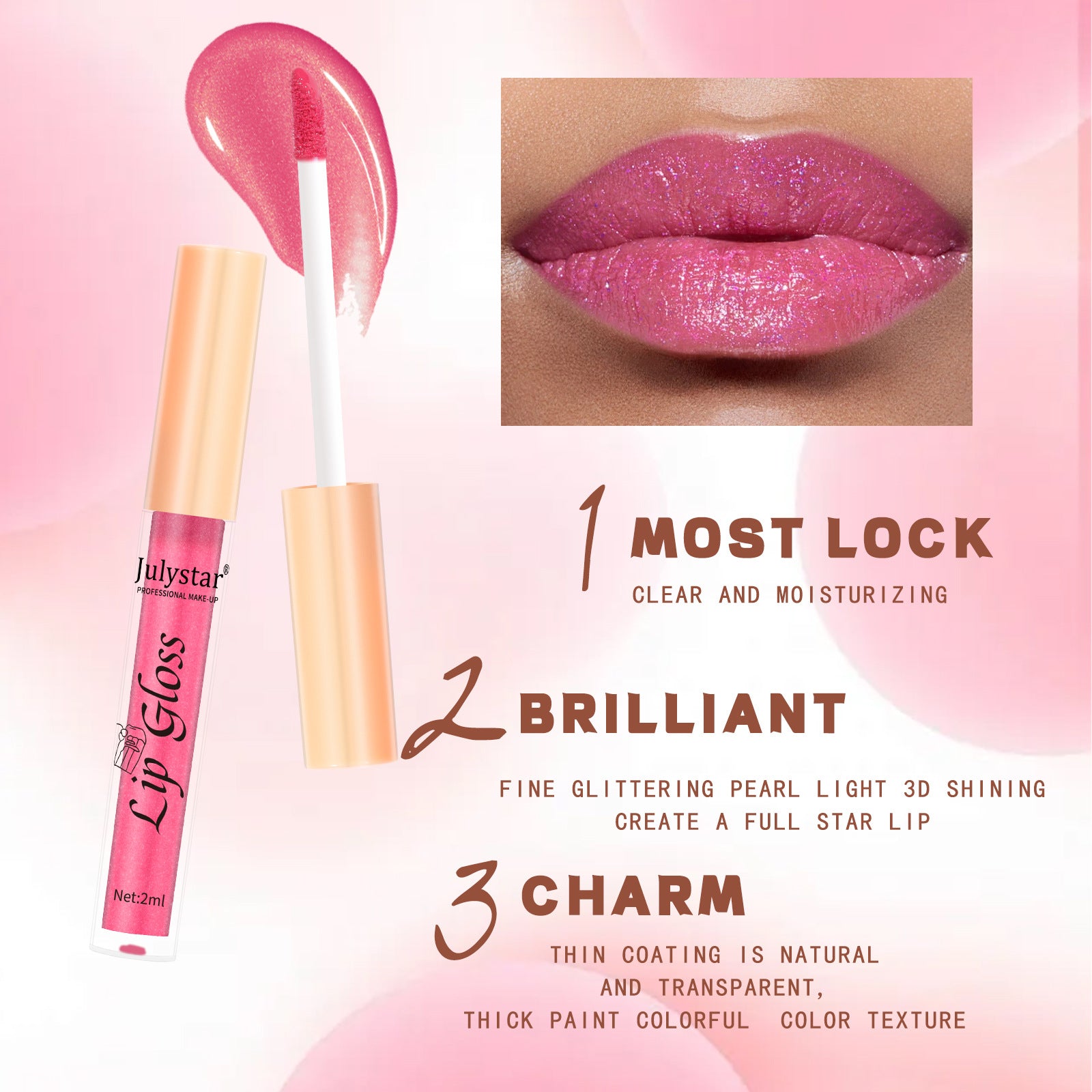 Makeup Lip 8-color Pearlescent Lip Gloss European And American Lip And Cheek Dual-use Lipstick Easy To Color No Stain On Cup - Heritage cosmetics and beauty care