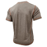 Short Sleeve Men's Round Neck T-shirt Color Matching Top - Heritage cosmetics and beauty care