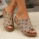 European And American Leopard Print Three-dimensional Snake Print Wedge Sandals Heritage cosmetics and beauty care