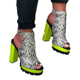 Fashion Leopard Fish Mouth Super High Heel Sandals