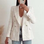 Urban Casual Women Textured Double Breasted Blazer - Heritage cosmetics and beauty care