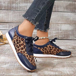 Flat Bottomed Leopard Print Lace Up Casual Sports Shoes Heritage cosmetics and beauty care