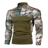 Outdoor Fitness Camouflage Jogging Men's Army Battlefield Casual Stand Collar Sweater