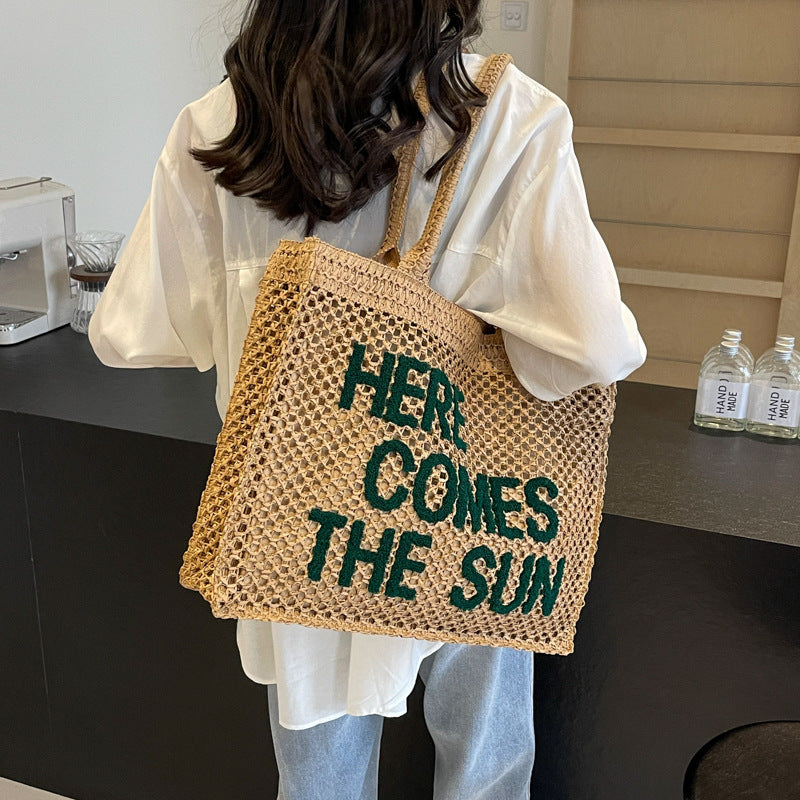 Weaving Hollow Tote Shoulder Bag Heritage cosmetics and beauty care