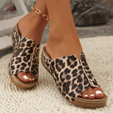 European And American Leopard Print Three-dimensional Snake Print Wedge Sandals Heritage cosmetics and beauty care