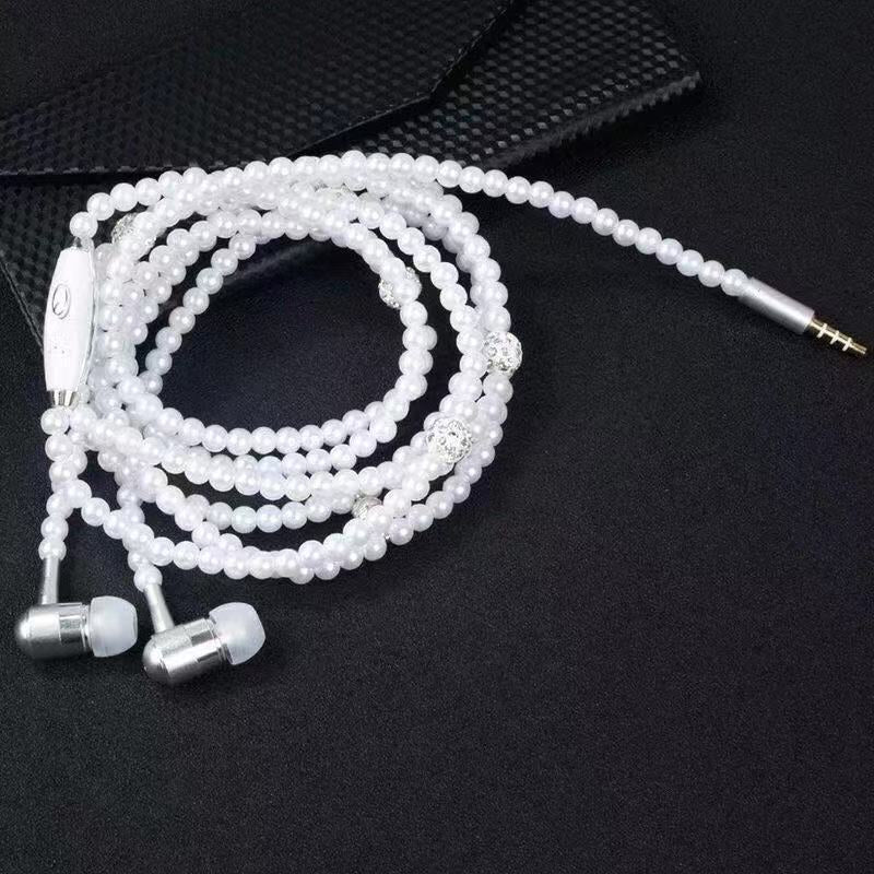 Fashion Pearl Halter Earphone Cellphone Listening To Karaoke And Answering Phone Calls Heritage cosmetics and beauty care