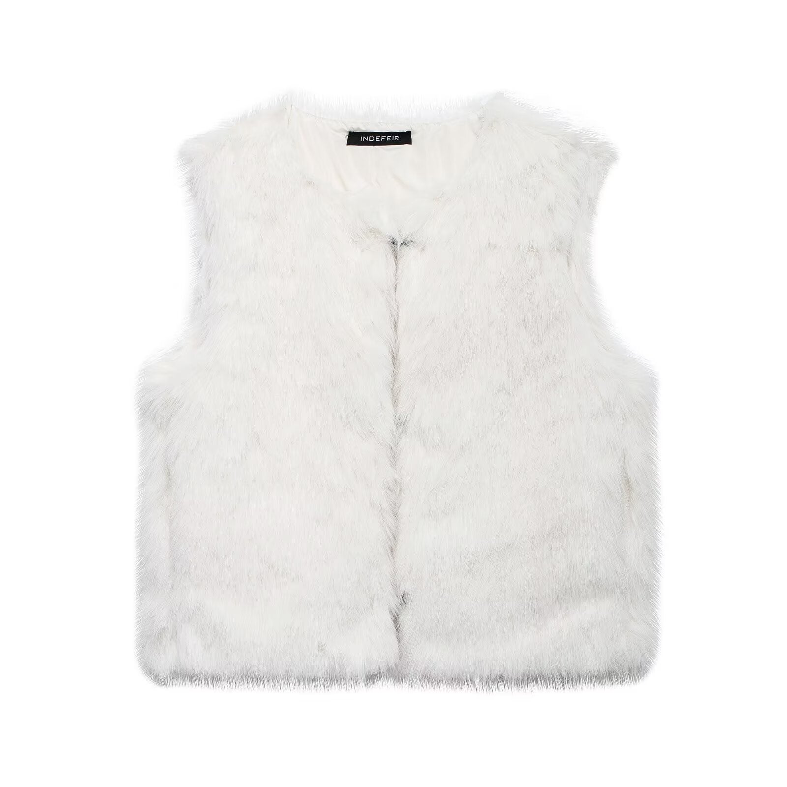 Women's New French Minority Faux Fur Sleeveless Crew Neck Vest