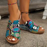 European And American Leopard Print Three-dimensional Snake Print Wedge Sandals Heritage cosmetics and beauty care