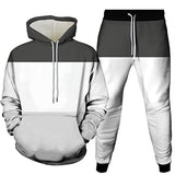 New Digital Printing Personal Leisure 3D Men's Sweater Two-piece Set