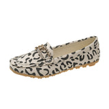 Chain Low-cut Flat Leopard Print Pumps Women