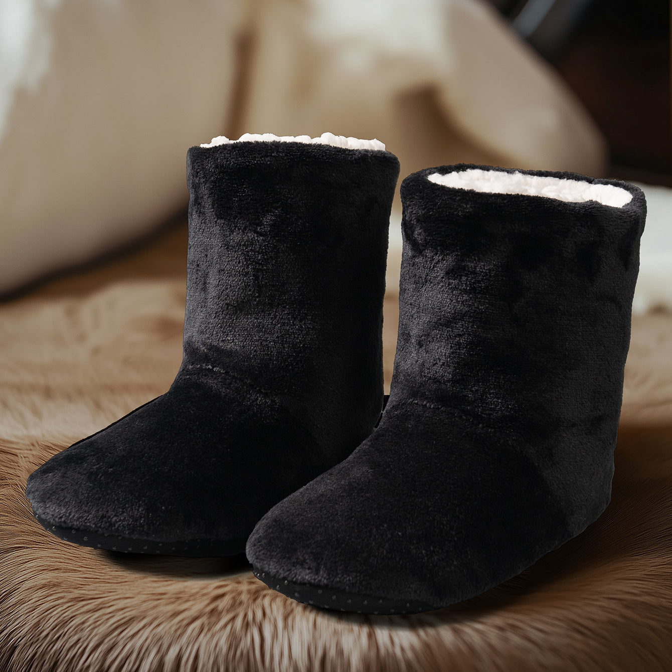 Thickened Fleece-lined Warm Floor Boots Mid-calf