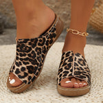 European And American Leopard Print Three-dimensional Snake Print Wedge Sandals Heritage cosmetics and beauty care