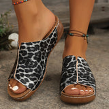 European And American Leopard Print Three-dimensional Snake Print Wedge Sandals Heritage cosmetics and beauty care