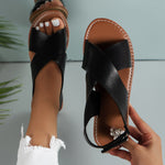 Women's Flat Sandals Retro Style Wide Strap Open Toe Heritage cosmetics and beauty care