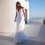 Female White V-collar Camisole Gown Dress - Heritage cosmetics and beauty care