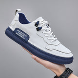 Trendy All-match Casual White Shoes Korean Style Fashionable Breathable Sneakers Men's Casual Leather Shoes - Heritage cosmetics and beauty care