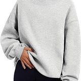 Casual Style Fleece Shirt Thick Half Turtleneck Loose Women's Sweater