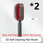 Self Cleaning Hair Brush For Women One-key Cleaning Hair Loss Airbag Massage Scalp Comb Anti-Static Hairbrush - Heritage cosmetics and beauty care