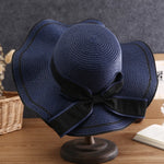 Summer Sun Hat Women Straw Hats Sunshade Panama  Fashion Bow Beach Hat Foldable Travel Caps - Heritage cosmetics and beauty care