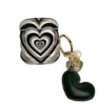 Black Stacked Heart Earphone Case Heritage cosmetics and beauty care