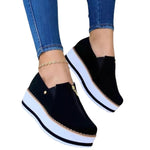 Zipper Flat Shoes Slip On Platform Loafers Women - Heritage cosmetics and beauty care